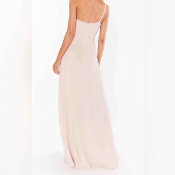New Show Me Your MuMu Shannon One Shoulder Dusty Blush Crisp Small Women’s - Picture 3 of 8